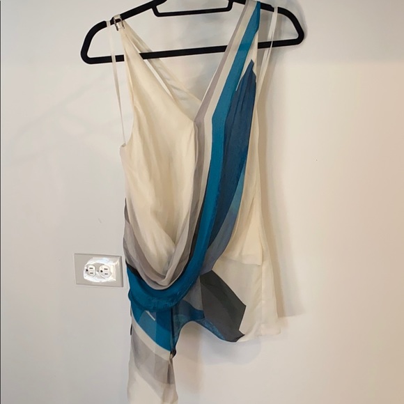 Helmet Lang Silk drape top cinch at waist  102 - Picture 5 of 8